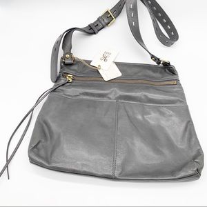 NWT Hobo Angler Crossbody Graphite Genuine Leather